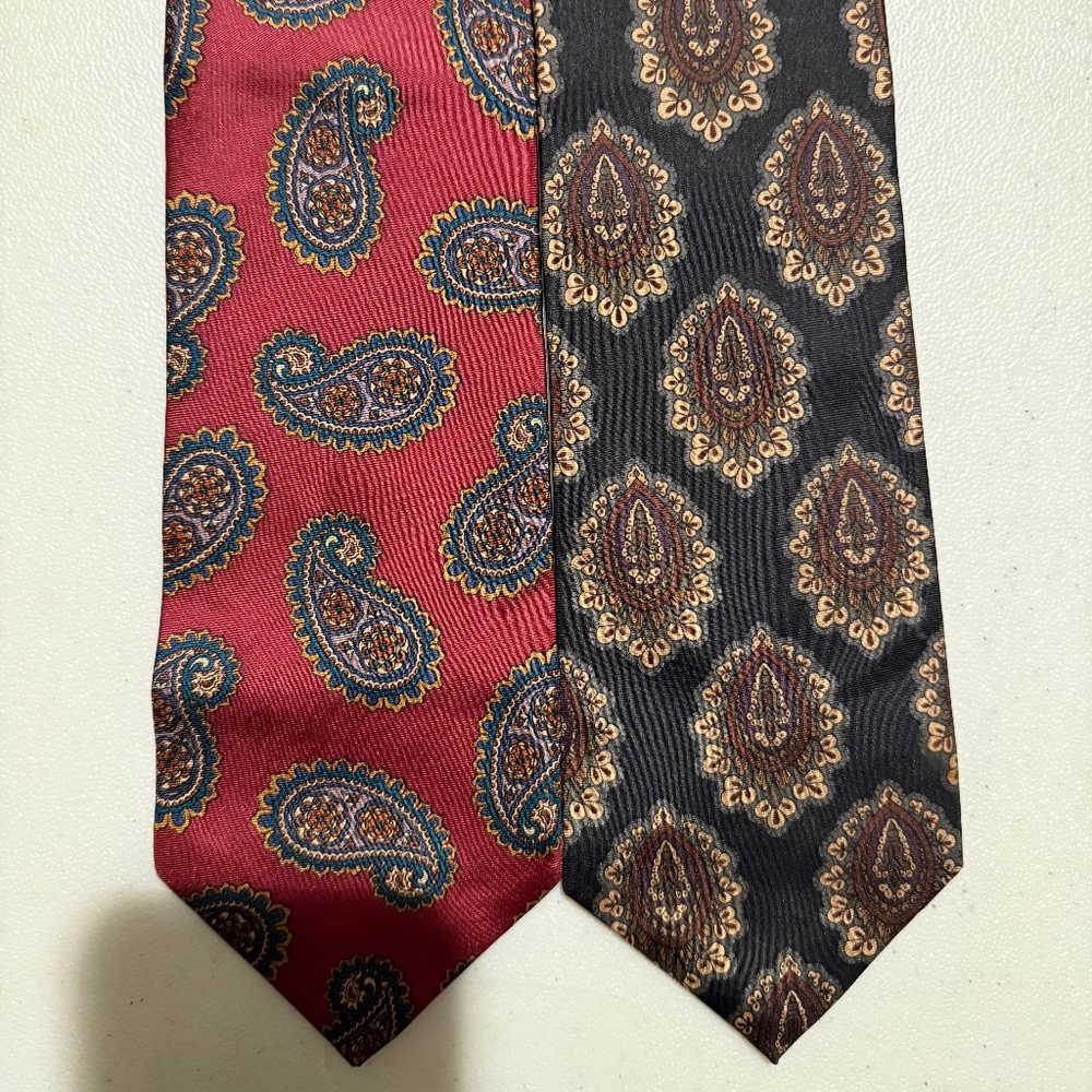 SET OF 2 JACQUES ESTIER ITALIAN SILK MEN'S NECK TIES LOT5616